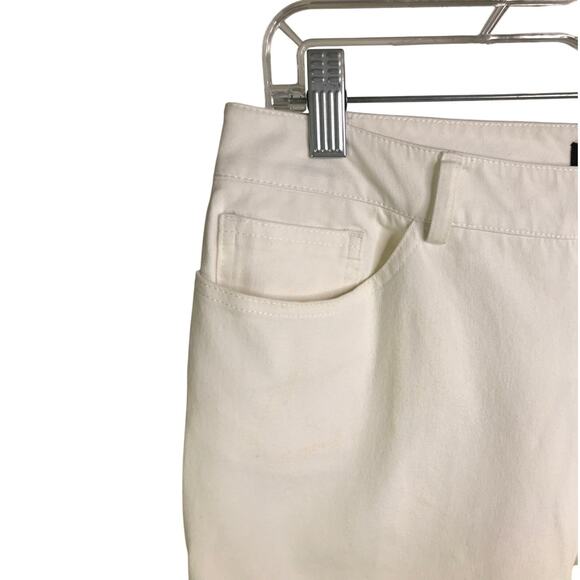Peace Of Cloth Pants Womens Size 8 White Stretch Straight Cut Flat Front - Picture 3 of 7